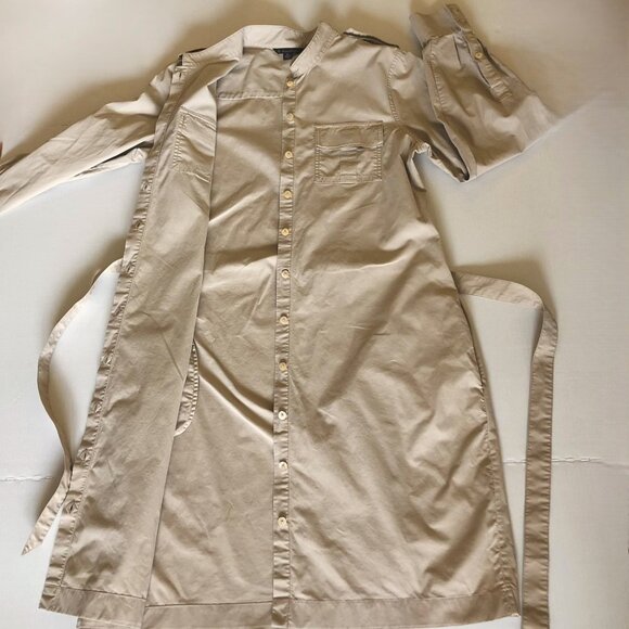 Brooks Brothers Shirtdress Button Front Belt Size 10 Safari Cargo Trench Utility - Picture 2 of 16
